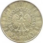 Poland, Second Republic, Jozef Pilsudski, 10 zloty 1939, Warsaw