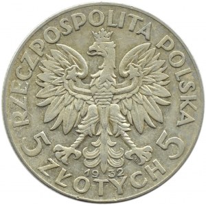 Poland, Second Republic, Head of a Woman, 5 zloty 1932 with mint mark, Warsaw