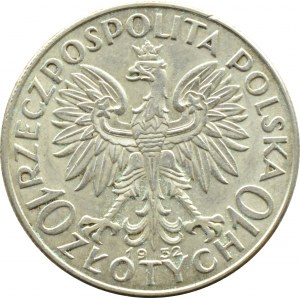 Polsko, Druhá republika, Hlava ženy, 10 zlotých 1932, Londýn