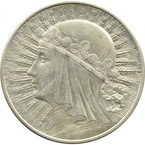 Polen, Zweite Republik, Kopf einer Frau, 10 Zloty 1932, London