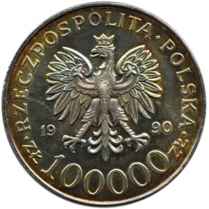 Poland, Third Republic, 100000 zloty 1990, Solidarity type A, Warsaw