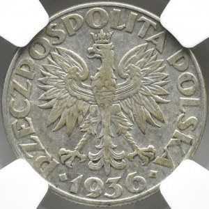 Poland, Second Republic, Sailboat, 2 zloty lot 1936, Warsaw, NGC AU Details