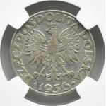 Poland, Second Republic, Sailboat, 2 zloty lot 1936, Warsaw, NGC AU Details