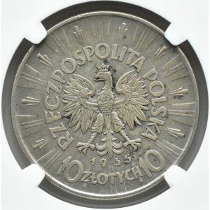 Poland, Second Republic, Józef Piłsudski 10 zloty 1935, Warsaw, NGC AU Details