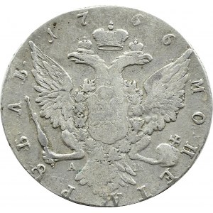 Russia, Catherine II, ruble 1766 СПБ T.I. АШ, St. Petersburg