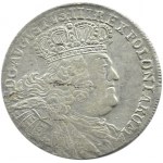 August III Sas, ort (18 haléřů) 1756 E.C., Lipsko, otevřený šestipence