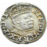 Stefan Batory, trojak 1586, Riga, large head of the king, BEAUTIFUL!
