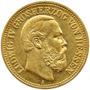Niemcy, Hesja-Darmstadt, Ludwig IV, 10 marek 1890 A, Berlin, RZADKIE
