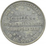 Germany, Frankfurt, thaler 1859 - 100th anniversary of Schiller's Birthday, Frankfurt