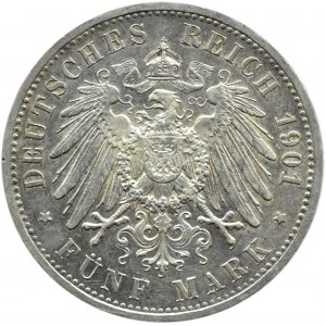Germany, Saxony-Altenburg, Ernst, 5 marks 1901, Berlin, VERY RARE
