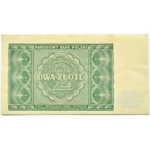 Poland, RP, 2 zloty 1946, light green, Warsaw