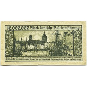 Freie Stadt Danzig, 10 milionů marek 1923, bez sériového listu
