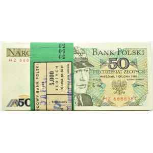 Polsko, PRL, bankovní balík 50 PLN 1988, Varšava, série HZ