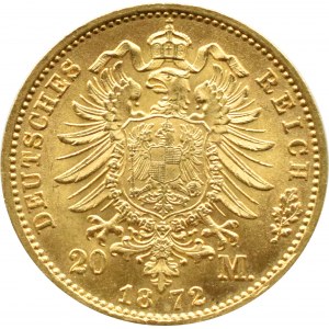 Německo, Prusko, Wilhelm I, 20 marek 1872 C, Frankfurt nad Mohanem, UNC
