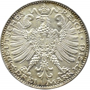 Německo, Sasko-Weimar-Eisenach, 3 marky 1915, Berlín, UNC