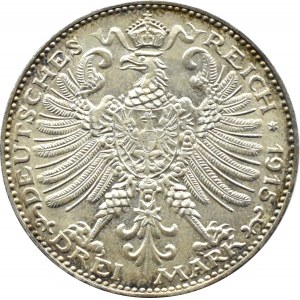 Niemcy, Saksonia-Weimar-Eisenach, 3 marki 1915, Berlin, UNC