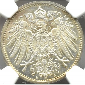 Deutschland, Preußen, 1 Mark 1914 A, Berlin, hervorragendes postfrisches Exemplar, NGC MS67+