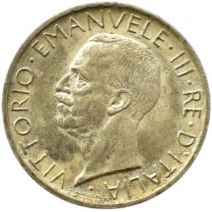 Itálie, Vittorio Emanuele III, 5 lir 1927 R, Řím, UNC