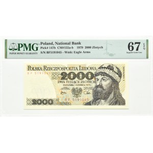 Polska, PRL, Mieszko I, 2000 złotych 1979, seria BF, Warszawa, PMG 67 EPQ