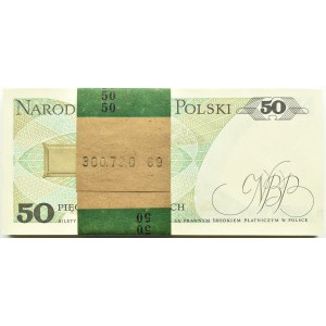 Polen, PRL, Bankpaket von 50 Zloty 1988, Warschau, GG-Serie, UNC