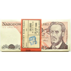 Polsko, PRL, bankovní balík 100 zlotých 1986, Varšava, série SS