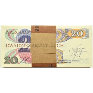 Polsko, PRL, bankovní balík 20 PLN 1982, Varšava, série AM, UNC