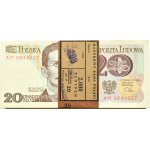Polska, PRL, paczka bankowa 20 złotych 1982, Warszawa, seria AM, UNC