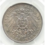 Německo, Sasko, Bitva u Lipska 1813-1913, 3 marky 1913, PCGS MS65