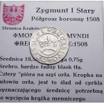 Zikmund I. Starý, půlgroše 1508, Krakov