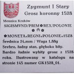 Sigismund I the Old, penny 1528, Cracow, ILLUSTRATED