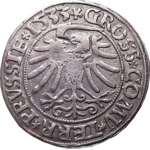 Sigismund I the Old, 1533 penny, Toruń VERY nice