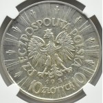 Poland, Second Republic, Jozef Pilsudski, 10 zloty 1934, Warsaw, rarer vintage, NGC AU Details