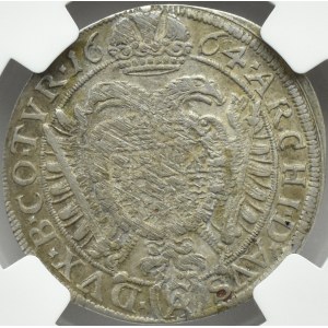 Rakousko, Leopold I., 15 krajcarů 1664 CA, Vídeň, NGC AU Podrobnosti