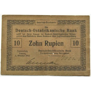 Německo, Východní Afrika, 10 rupií 1915, Tabora, vzácné