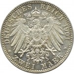 Germany, Prussia, Wilhelm II, 2 marks 1901 A, Berlin, UNC-.