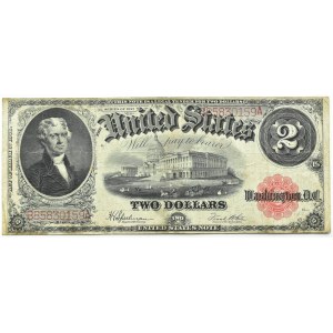 USA, 2 dolary 1917, T. Jefferson, série B/D, velký formát