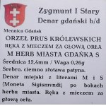 Zikmund I. Starý, denár bez datace, Gdaňsk