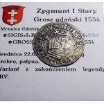Sigismund I the Old, penny 1534, Gdansk PRV