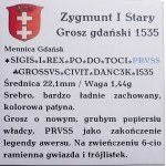 Zikmund I. Starý, groš 1535, Gdaňsk VELMI DOBRÝ