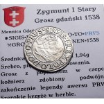 Sigismund I the Old, penny 1538, Gdansk PRVS BEAUTIFUL