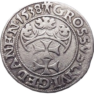 Zikmund I. Starý, groš 1538, Gdaňsk PRVSS VELMI DOBRÝ