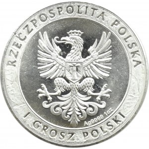 Poland, Third Republic, 1 Polish penny, Hussars, Warsaw, UNC