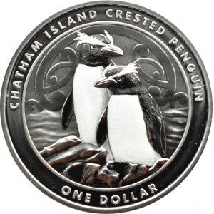 New Zealand, dollar 2020, Penguin of the Chatham Islands, Auckland, UNC