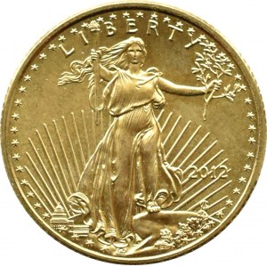 USA, 5 dolarů 2012, 1/10 unce zlata, UNC