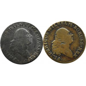 Jižní Prusko, Fridrich Vilém II., 1/2 haléře lot 1797 B, Vratislav - dvě varianty