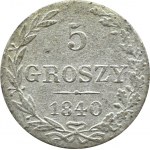 Nicholas I, 5 pennies 1840 MW, Warsaw, nice!