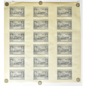 Poland, General Government, sheet of uncut 20 zloty bills 1940