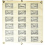 Polsko, Generální gouvernement, arch nestříhaných bankovek v nominální hodnotě 20 zlotých 1940