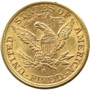 USA, Half Eagle, $5 1901 S, San Francisco, Krásná