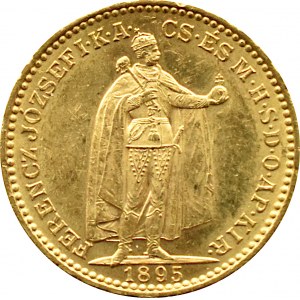 Ungarn, Franz Joseph I., 20 Kronen 1895, Kremnica, UNC-.